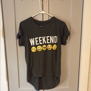 Green Weekend Emoji T-Shirt